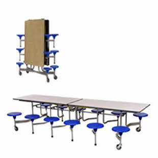 Klapptische fahrbar mit Hocker, Tisch-Sitzkombinationen